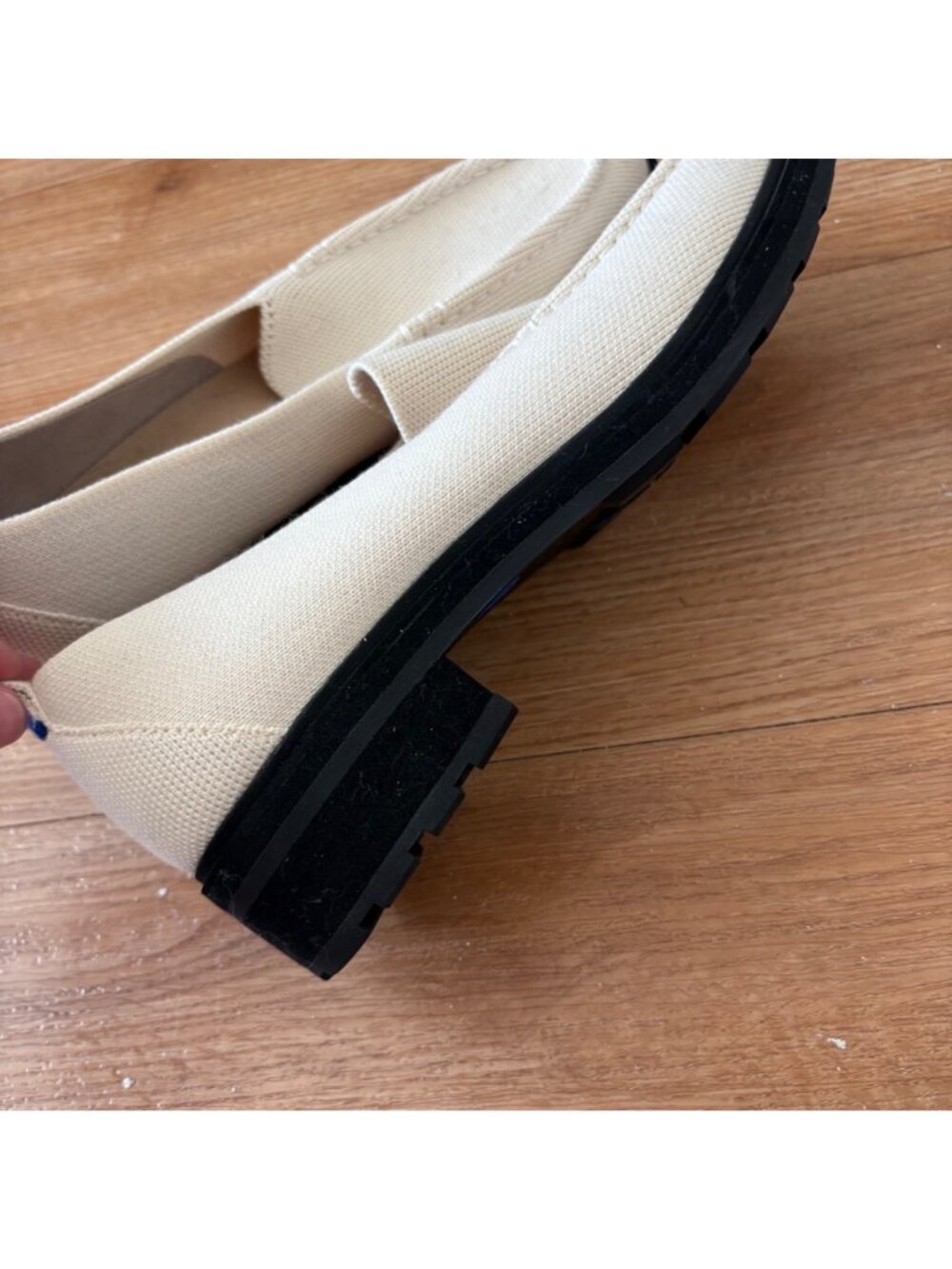 Rothy’s The Lug Loafer Merino Wool Knit Shoes Ivory Cream Women’s Size 7.5 - Picture 6 of 10